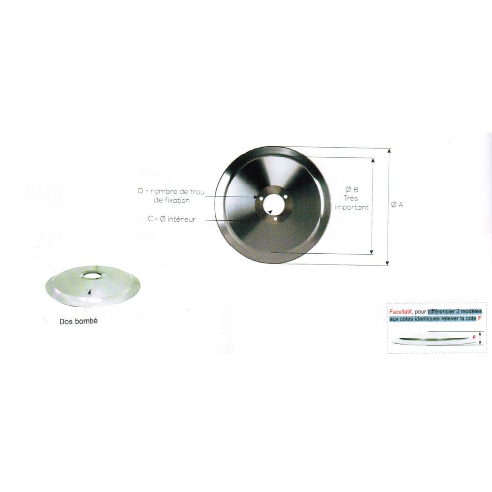 LAME FORME STANDARD DOS BOMBE - Ø EXTERIEUR 195 MM