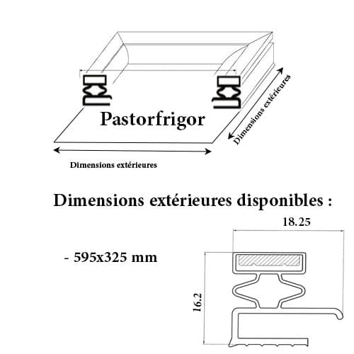 JOINT CADRE MAGNETIQUE 595x325 mm ADAPTABLE PASTORFRIGOR