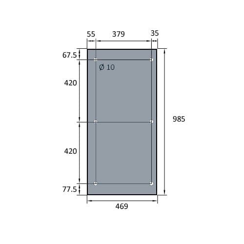 VITRE DE FOUR SPECIAL BATINOX-IBT 469X985 MM