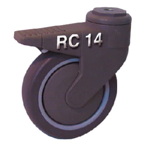 ROULETTE A OEIL PIVOTANTE AVEC FREIN SUPPORT COMPOSITE