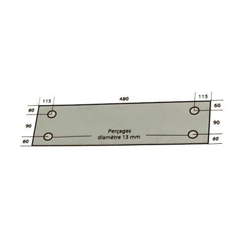 VITRE EN VERRE TREMPE 710X210 MM ADAPTABLE FOUR GUYON