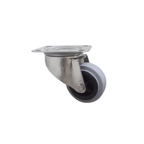 ROULETTE PIVOTANTE AVEC PLATINE INOX-RESISTANCE TEMPERATURE -20/+60°C-SANS FREIN