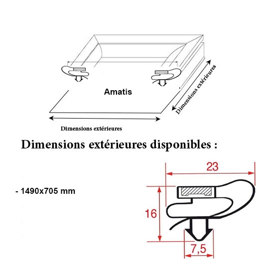 JOINT MAGNETIQUE ADAPTABLE AMATIS 1490X705